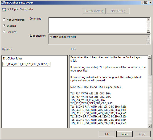 SSL Cipher Suite Order