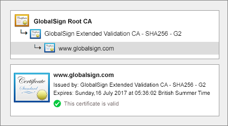 globalsign EV 证书详细信息