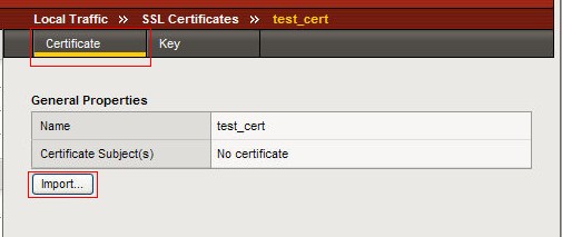 certificate import