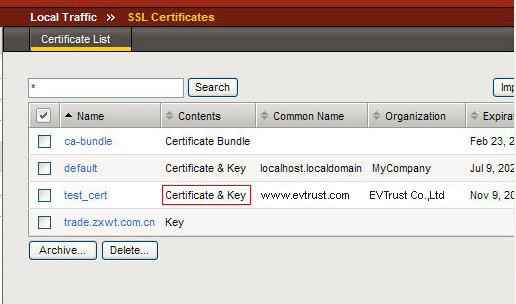 Certificate & Key